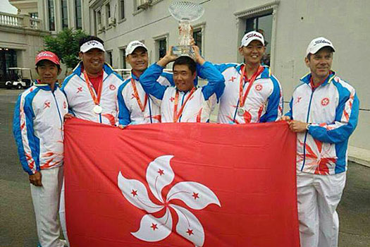 Team Hong Kong: (from left) Ducky Tang, Wong Woon-man, Timothy Tang and Motin Yeung, Jason Hak and Brad Schadewitz