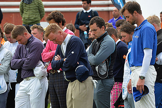 A moment of silence was held for caddie Ian McGregor