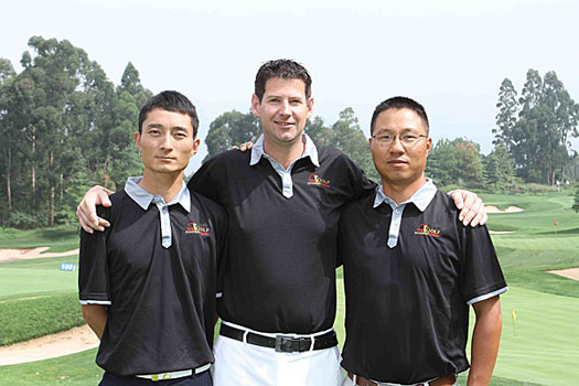 Jason Hoyles with instructors Toby Zhang and Yang Yong