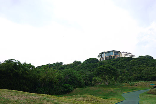 The clubhouse offers a spectacular view of the golf course