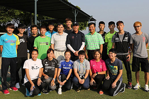 Zhang Lian-wei with 16 Macau Polytechnic Institute students after conducting an introductory clinic