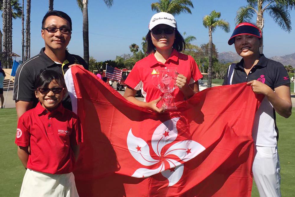 Chloe celebrates her strong finish with her family